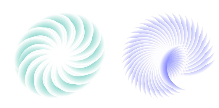 Vector elemento de diseño de arco iris en espiral abstracto sobre fondo blanco de líneas de giro ilustración vectorial eps 10 proporción áurea icono de vector de proporciones tradicionales espiral de fibonacci para tarjeta de visita elegante