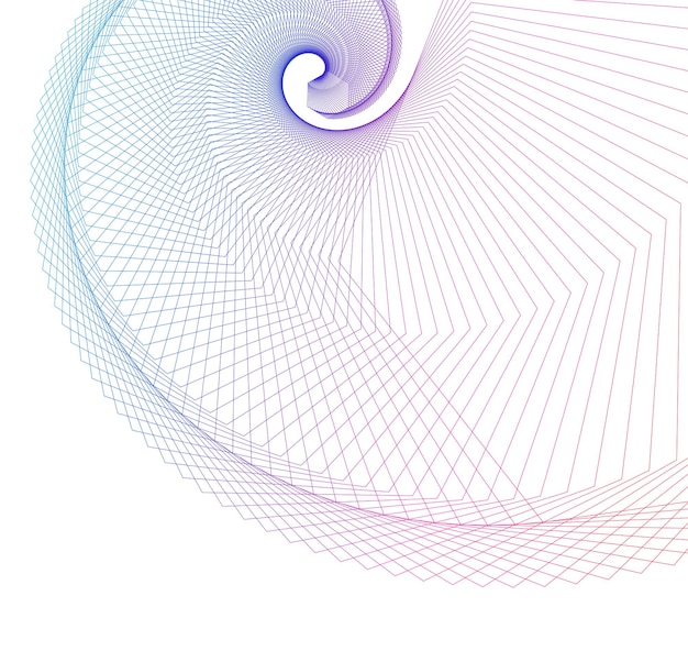Elemento de diseño de arco iris en espiral abstracto sobre fondo blanco de líneas de giro Ilustración vectorial eps 10 Proporción áurea icono de vector de proporciones tradicionales Espiral de Fibonacci para tarjeta de visita elegante