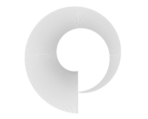Elemento de diseño de arco iris en espiral abstracto sobre fondo blanco de líneas de giro Ilustración vectorial eps 10 Proporción áurea icono de vector de proporciones tradicionales Espiral de Fibonacci para tarjeta de visita elegante