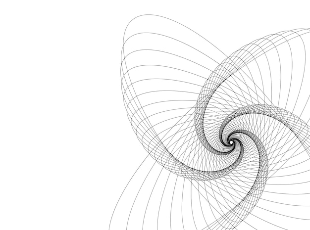 Elemento de diseño de arco iris en espiral abstracto sobre fondo blanco de líneas de giro
