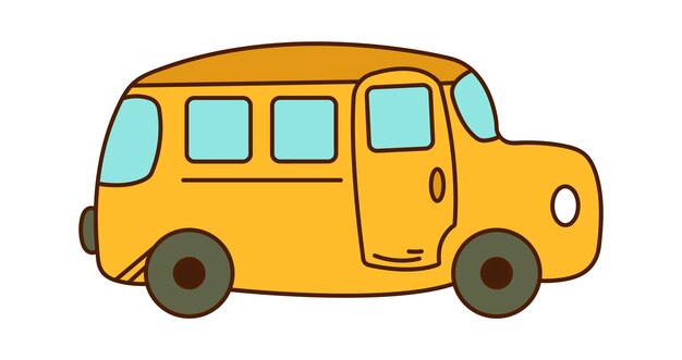 Elemento de diseño de autobús escolar ilustración vectorial