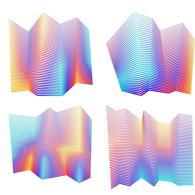 Elemento de diseño en blanco y negro de líneas abstractas sobre fondo blanco de ondas angulares Ilustración vectorial eps 10 para grunge elegante tarjeta de visita impresión folleto volante pancartas cubierta libro etiqueta tela