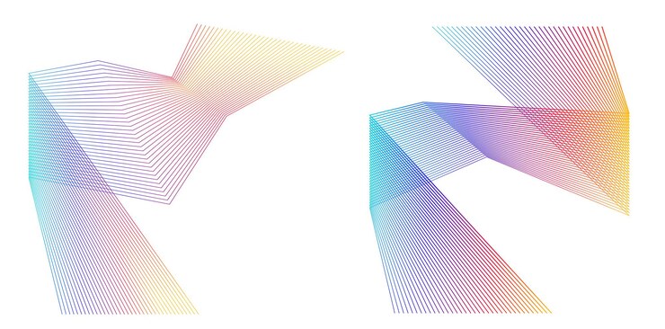Vector elemento de diseño en blanco y negro de líneas abstractas sobre fondo blanco de ondas angulares ilustración vectorial eps 10 para grunge elegante tarjeta de visita impresión folleto volante pancartas cubierta libro etiqueta tela