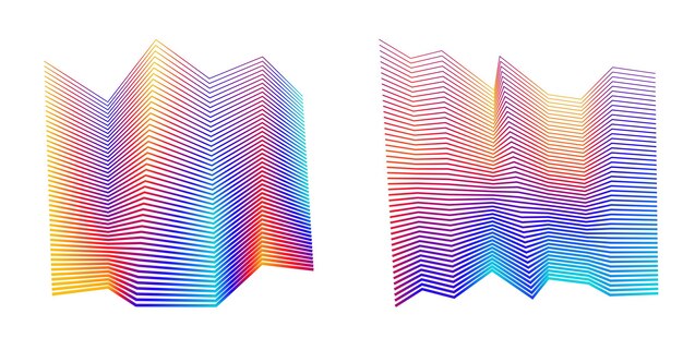 Elemento de diseño en blanco y negro de líneas abstractas sobre fondo blanco de ondas angulares Ilustración vectorial eps 10 para grunge elegante tarjeta de visita impresión folleto volante pancartas cubierta libro etiqueta tela