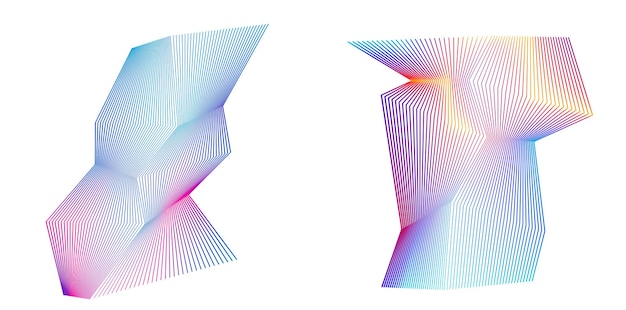 Elemento de diseño en blanco y negro de líneas abstractas sobre fondo blanco de ondas angulares Ilustración vectorial eps 10 para grunge elegante tarjeta de visita impresión folleto volante pancartas cubierta libro etiqueta tela