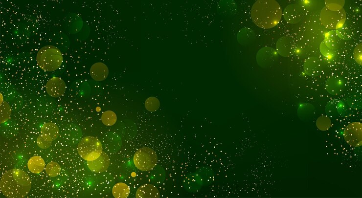 Vector elemento de diseño de bokeh de color brillante abstracto de vacaciones y efecto de brillo sobre fondo verde oscuro para nosotros ...