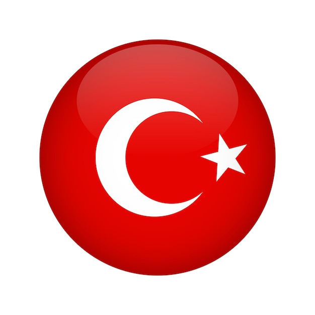 Vector elemento de diseño de botón de bandera de turquía para aplicaciones de sitios web ilustración vectorial aislado sobre fondo blanco