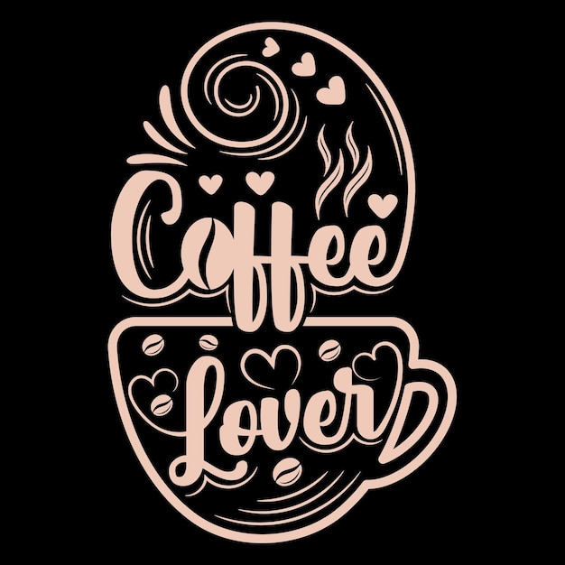 Elemento de diseño de camiseta de café, elemento decorativo de café, ilustración de vector de taza de café, café caliente