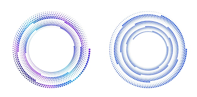 El elemento de diseño del conjunto círculo colores vectoriales en negrita aislados anillo dorado de rayas onduladas de brillo abstracto de muchos remolinos brillantes creados usando Blend Tool Ilustración vectorial EPS10 para su presentación