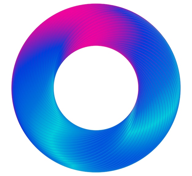 El elemento de diseño del conjunto círculo colores vectoriales en negrita aislados anillo dorado de rayas onduladas de brillo abstracto de muchos remolinos brillantes creados usando Blend Tool Ilustración vectorial EPS10 para su presentación