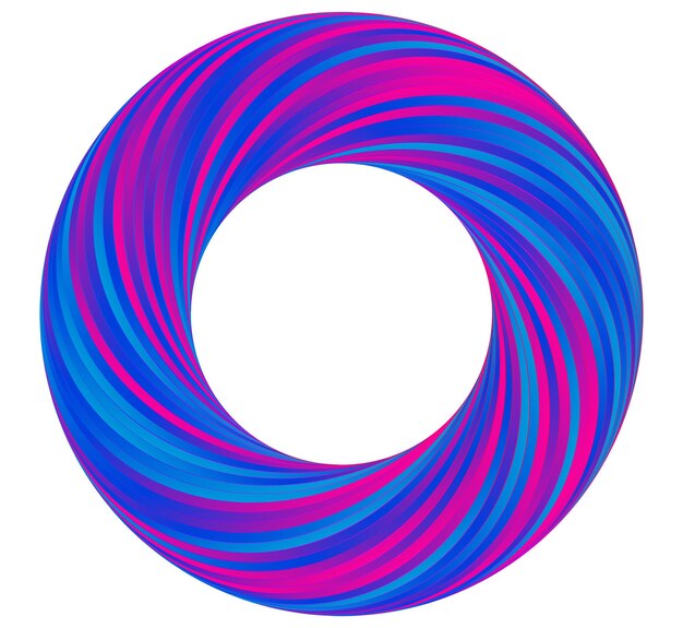 El elemento de diseño del conjunto círculo colores vectoriales en negrita aislados anillo dorado de rayas onduladas de brillo abstracto de muchos remolinos brillantes creados usando Blend Tool Ilustración vectorial EPS10 para su presentación