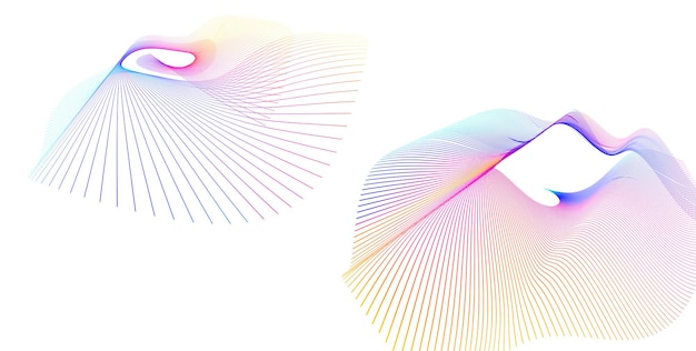 El elemento de diseño del conjunto círculo colores vectoriales en negrita aislados anillo dorado de rayas onduladas de brillo abstracto de muchos remolinos brillantes creados usando Blend Tool Ilustración vectorial EPS10 para su presentación