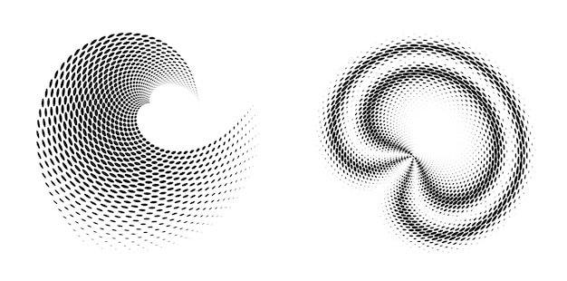 El elemento de diseño del conjunto círculo colores vectoriales en negrita aislados anillo dorado de rayas onduladas de brillo abstracto de muchos remolinos brillantes creados usando Blend Tool Ilustración vectorial EPS10 para su presentación