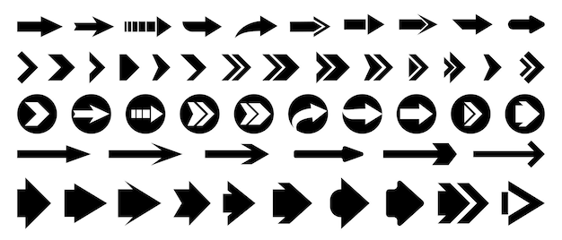 Elemento de diseño de conjunto de signos de flecha adecuado para aplicaciones o diseño de impresión de sitios web