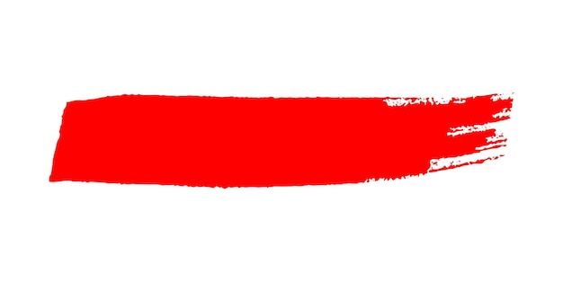 Elemento de diseño creativo de trazo de pincel de grunge rojo dibujado a mano de vector para fondo de pantalla de banner de logotipo de marco