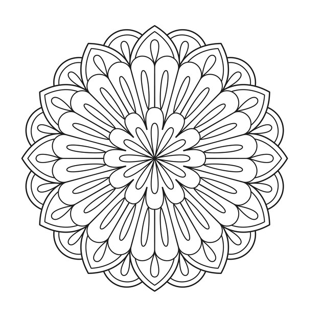 Elemento de diseño decorativo Diseño estilizado de mandala de flores