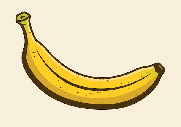 Elemento de diseño de dibujos animados amarillo color plátano o ilustración de vector de objeto gráfico aislado sobre fondo claro