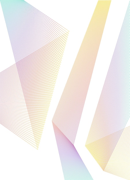 Elemento de diseño Esquinas afiladas curvas ondean muchas líneas Rayas rotas verticales abstractas sobre fondo blanco aislado Arte de línea creativa Ilustración vectorial EPS 10 Línea de colores creada con la herramienta Mezclar
