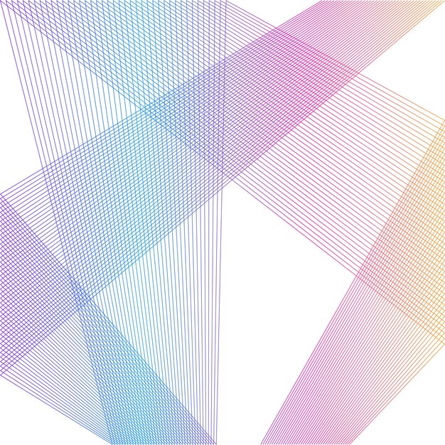 Elemento de diseño Esquinas afiladas curvas ondean muchas líneas Rayas rotas verticales abstractas sobre fondo blanco aislado Arte de línea creativa Ilustración vectorial EPS 10 Línea de colores creada con la herramienta Mezclar