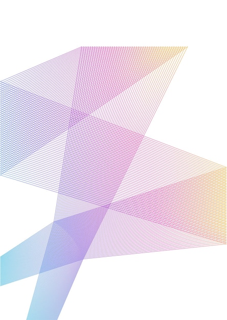 Elemento de diseño Esquinas afiladas curvas ondean muchas líneas Rayas rotas verticales abstractas sobre fondo blanco aislado Arte de línea creativa Ilustración vectorial EPS 10 Línea de colores creada con la herramienta Mezclar