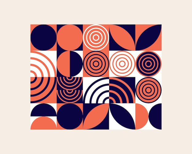elemento de diseño de estilo bauhaus de color