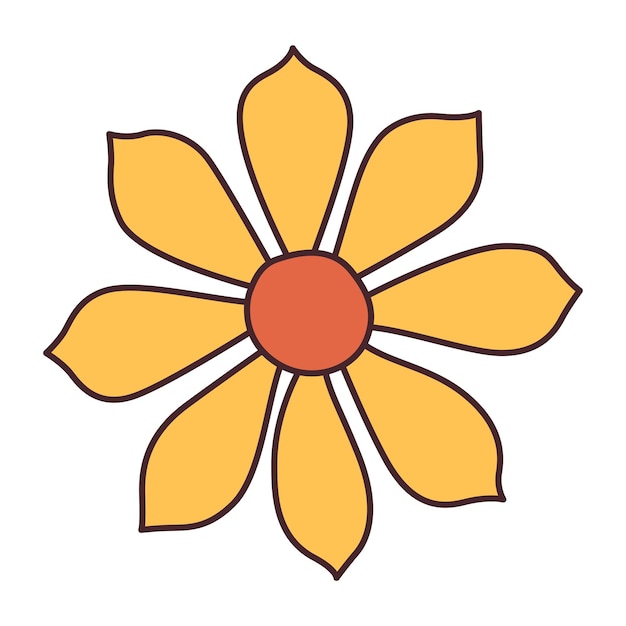 Elemento de diseño floral de flor amarilla