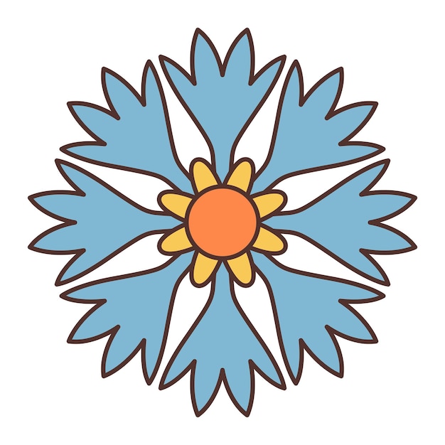 Elemento de diseño floral de flor azul