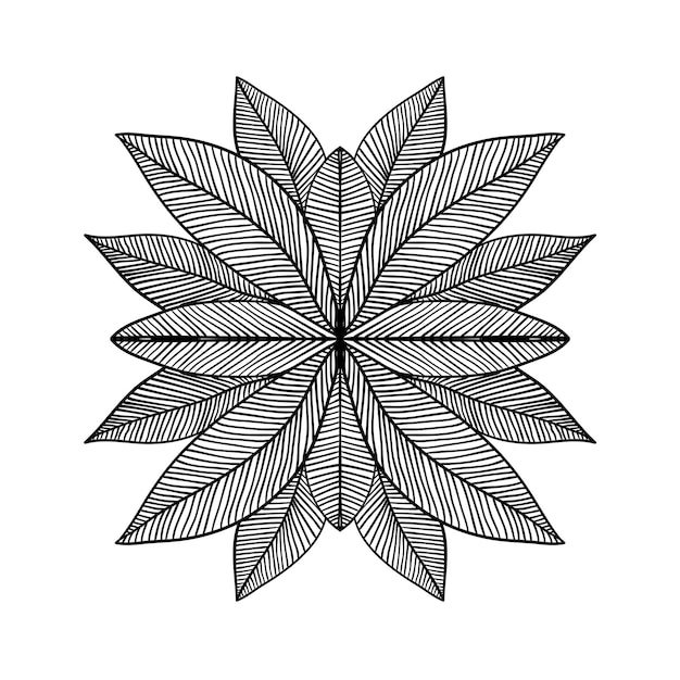 Elemento de diseño floral de flor dibujada a mano de vector