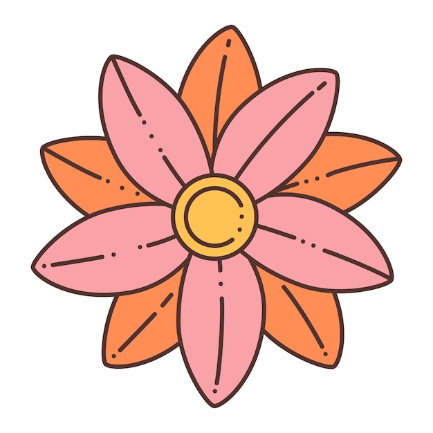 Elemento de diseño floral de flor rosa