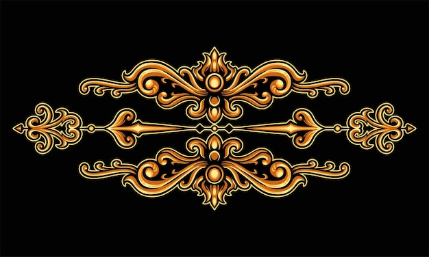 Elemento de diseño floral ornamental para borde de marco y boda con estilo vintage