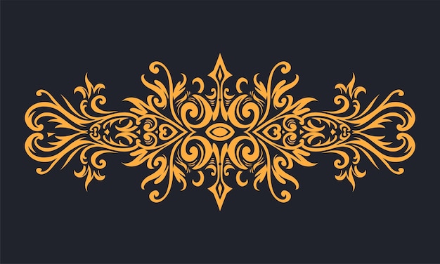 Elemento de diseño floral ornamental para borde de marco y boda con estilo vintage