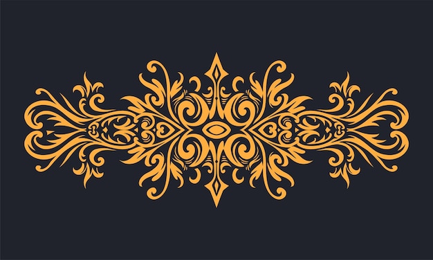 Vector elemento de diseño floral ornamental para borde de marco y boda con estilo vintage