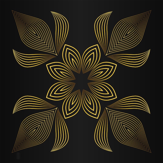 elemento de diseño floral de oro abstracto