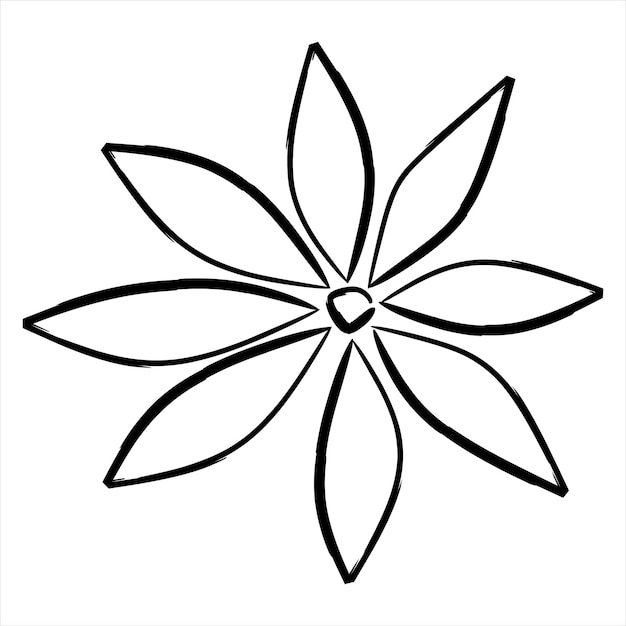 Vector elemento de diseño de flores en blanco y negro.