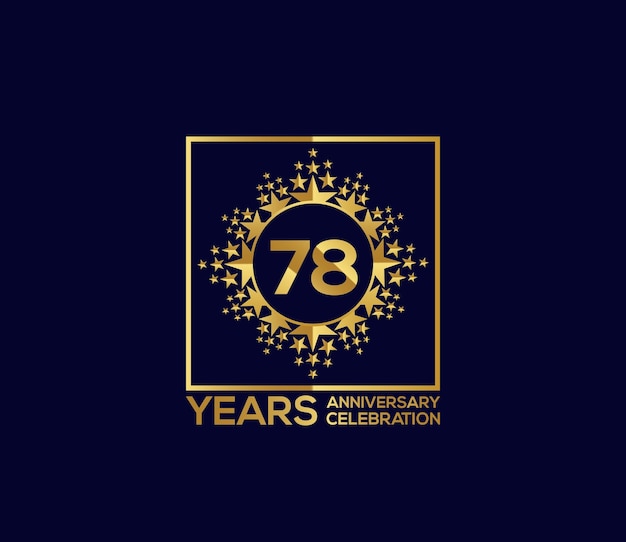 Elemento de diseño en forma de estrella de lujo de color oro diseño mixto invitaciones para el 78 aniversario