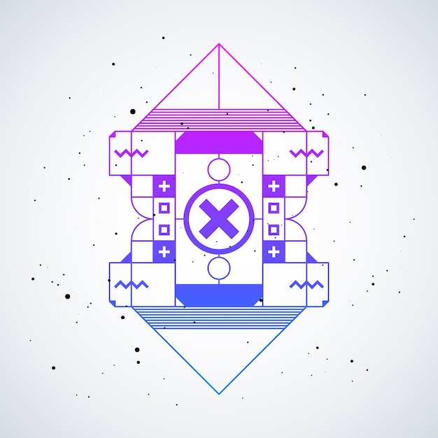 Elemento de diseño futurista con degradado de colores sobre fondo blanco. Útil como cartel o impresión.