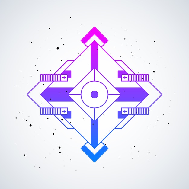 Elemento de diseño futurista con degradado de colores sobre fondo blanco. Útil como cartel o impresión.