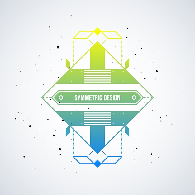 Elemento de diseño futurista con gradiente de colores sobre fondo blanco. Útil como póster o impresión.