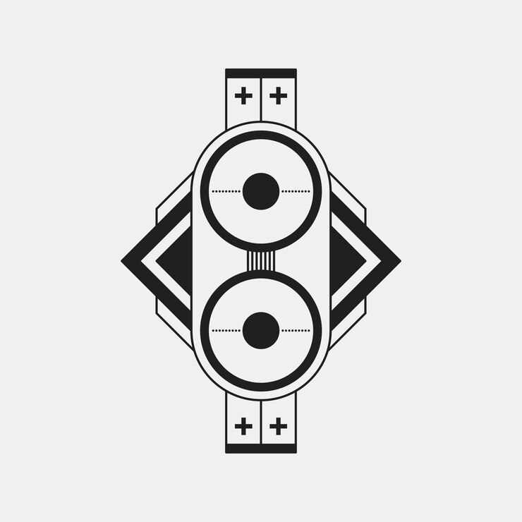 Vector elemento de diseño futurista sobre fondo blanco. colores blancos y negros. útil como cartel o impresión.