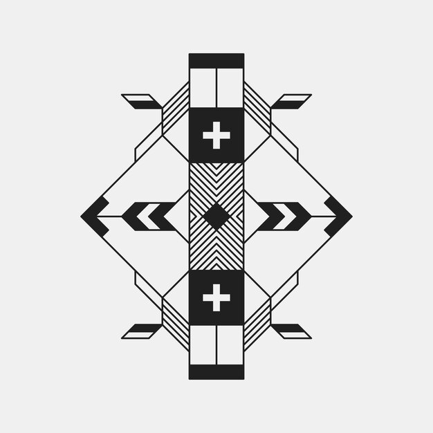 Elemento de diseño futurista sobre fondo blanco. Colores blancos y negros. Útil como cartel o impresión.