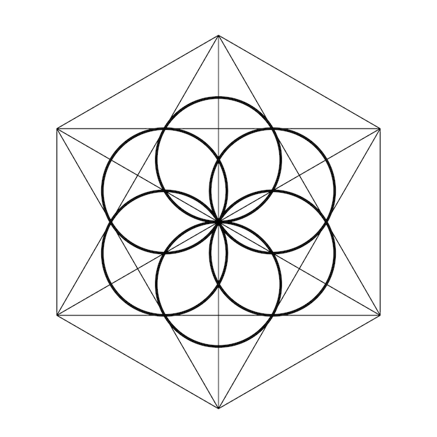 Elemento de diseño de geometría sagrada de la semilla de la vida