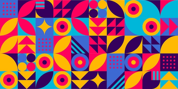 Elemento de diseño geométrico gráfico de medio tono formas coloridas líneas formas vectoriales fondo mural abstracto