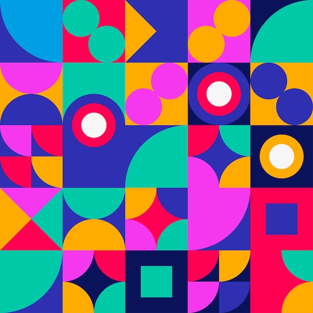 Elemento de diseño geométrico gráfico de medio tono formas coloridas líneas formas vectoriales fondo mural abstracto