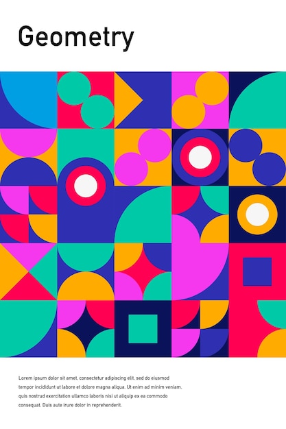 Elemento de diseño geométrico medio tono gráfico formas coloridas formas vectoriales cartel de fondo abstracto