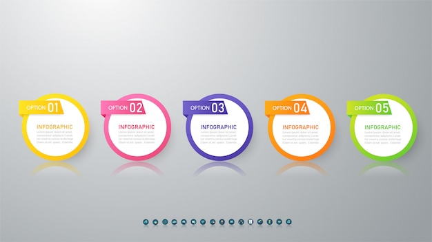Elemento de diseño gráfico empresarial plantilla infografía.