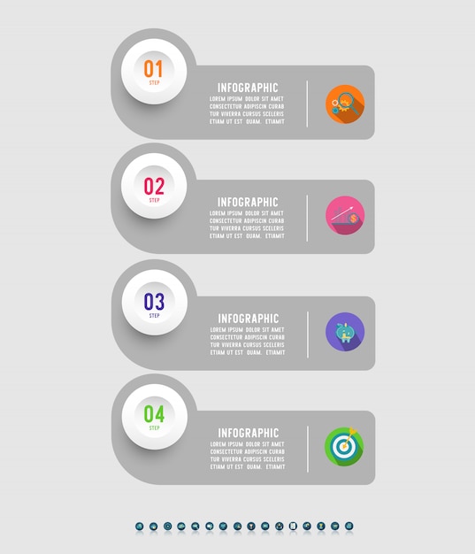 Elemento de diseño gráfico empresarial plantilla infografía.