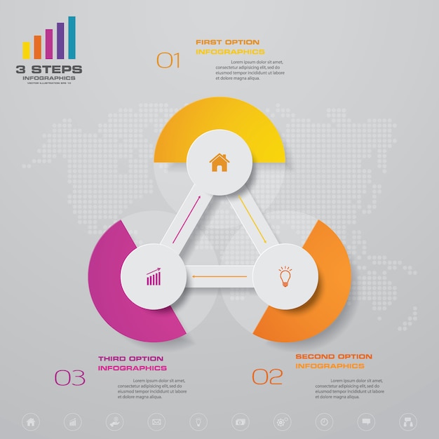 Elemento de diseño gráfico infografía abstracta