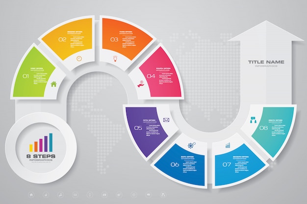 Elemento de diseño gráfico infografía flecha.