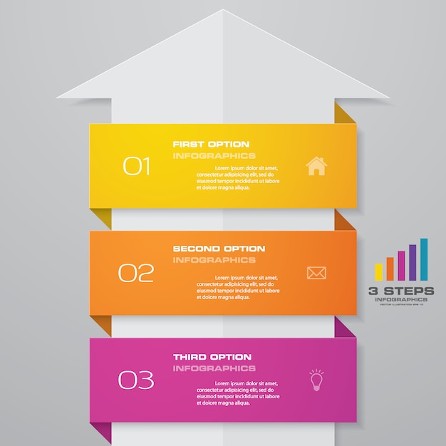 Elemento de diseño gráfico infografía flecha.