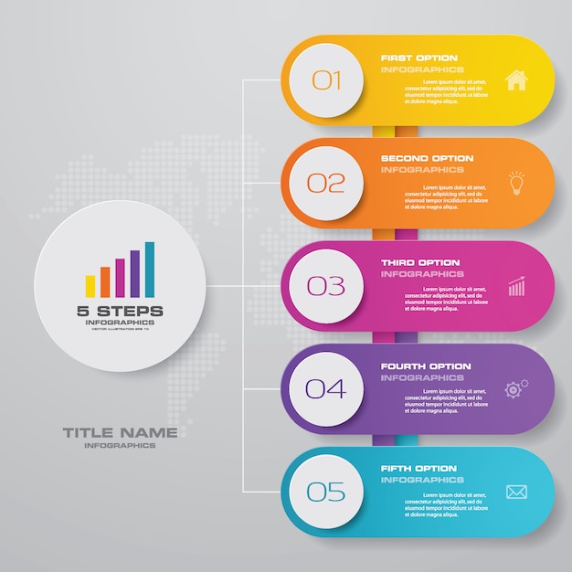 Elemento de diseño gráfico infográfico para presentación de datos.